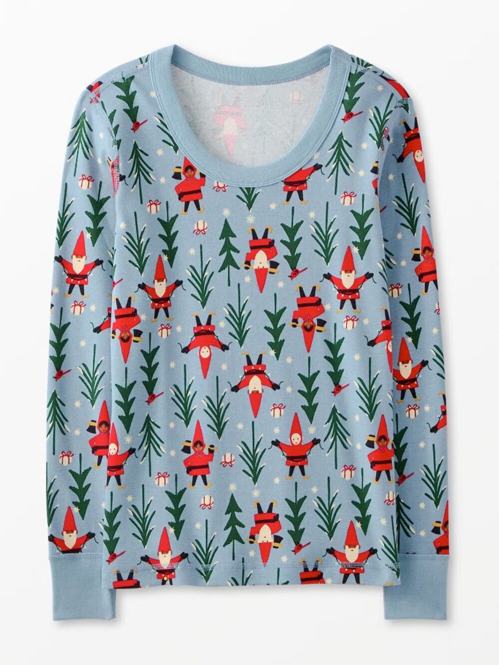 Hanna Andersson Women's Blue Holiday Harvest Christmas John Pajama Top Size M